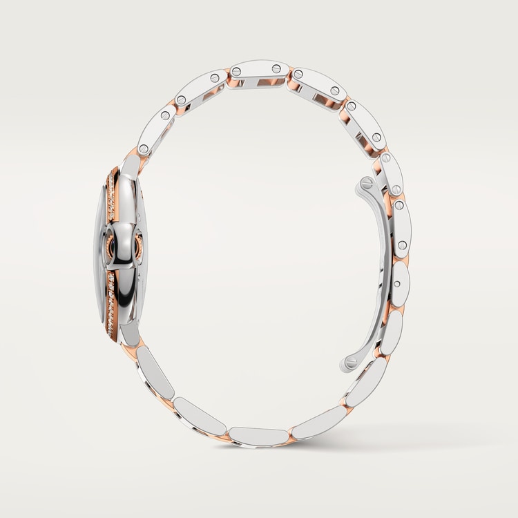 Ballon Bleu 33mm Steel Rose Gold Automatic Silver Guilloché Dial Two-Tone Bracelet Watch