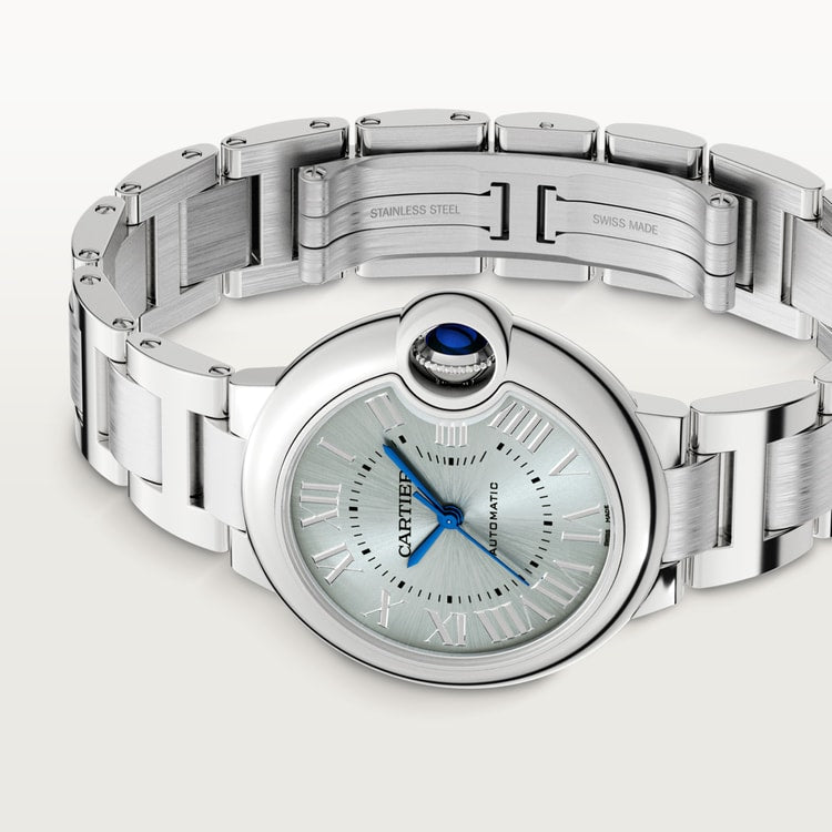 Ballon Bleu 33mm Steel Automatic Silvered Sunray-Brushed Dial Steel Bracelet Watch