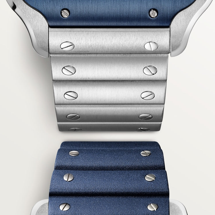 Santos de Cartier Skeleton Large 39.8mm Steel Blue Crown Skeleton Dial Steel Bracelet Manual-Winding Watch