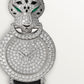 Panthère Small 23.6mm White Gold Diamond Bezel Emerald Eyes Diamond Dial Black Alligator Strap Quartz Watch