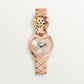 Panthère Small 23.6mm Rose Gold Diamond Bezel Tsavorite Eyes Golden Dial Rose Gold Bracelet Quartz Watch