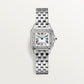 Panthère de Cartier Small 22mm x 30mm Steel Diamond Bezel Blue Crown Silver Dial Steel Bracelet Quartz Watch