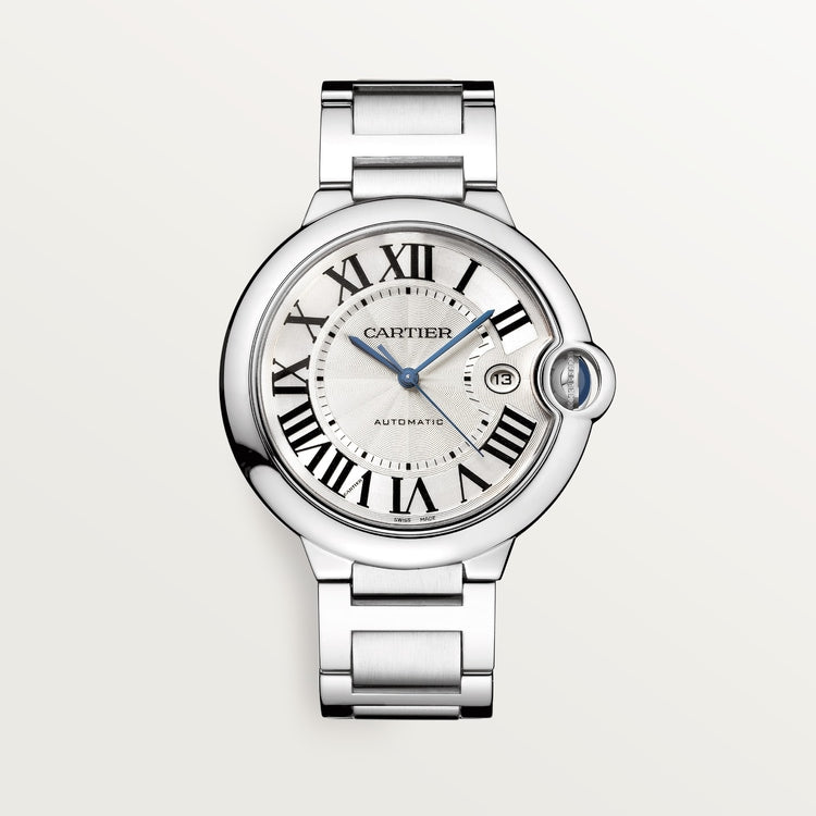 Ballon Bleu 42mm Steel Automatic Silver Guilloché Dial Steel Bracelet Watch