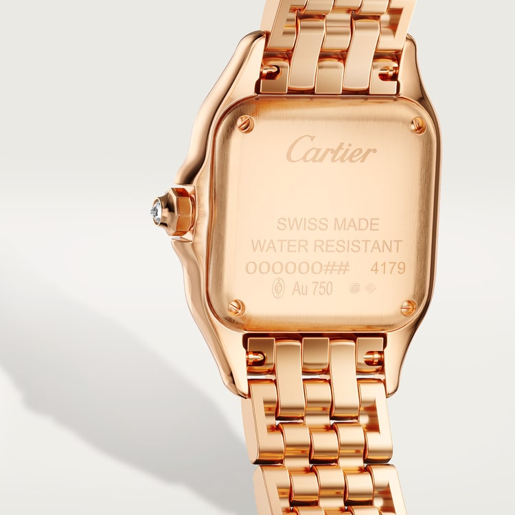 Panthère Small 30.3mm x 22.0mm Rose Gold Diamond Bezel Diamond Crown Rose Gold Dial Rose Gold Bracelet Quartz Watch
