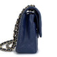 Navy Blue Quilted Caviar Medium Classic Double Flap Bag Gold Hardware 01