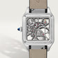 Santos-Dumont Skeleton 43.5mm x 31.4mm Steel Black Lacquer Gray Alligator Strap Self-Winding Watch