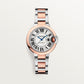 Ballon Bleu 33mm Steel Rose Gold Automatic Silver Guilloché Dial Two-Tone Bracelet Watch
