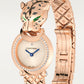 Panthère Small 23.6mm Rose Gold Diamond Bezel Tsavorite Eyes Golden Dial Rose Gold Bracelet Quartz Watch