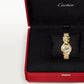 Panthère de Cartier Small 23.6mm Yellow Gold Diamond Bezel Tsavorite Eyes Golden Dial Yellow Gold Bracelet Quartz Watch