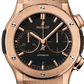 Classic Fusion Chronograph King Gold Black Dial Rubber Strap Watch