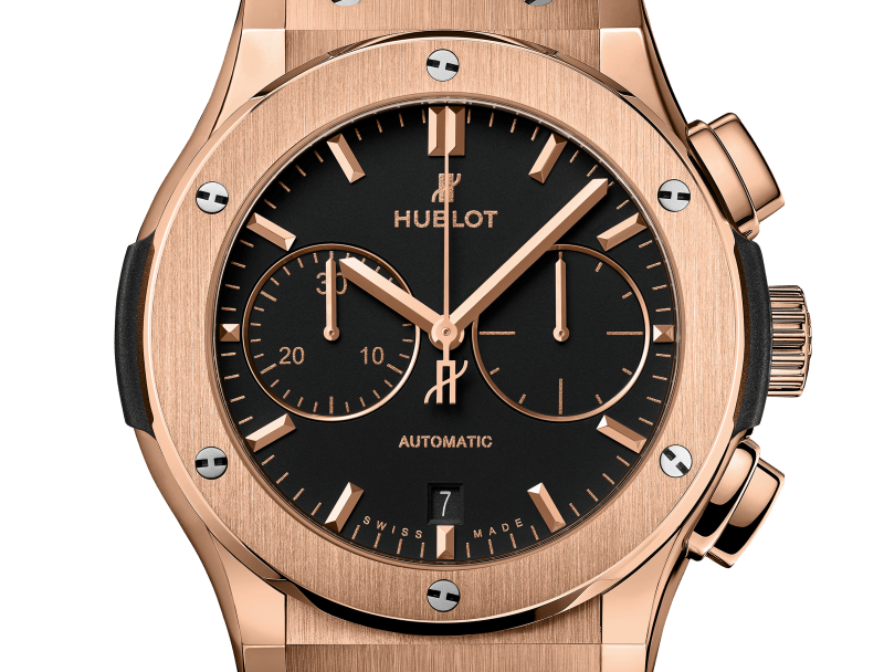 Classic Fusion Chronograph King Gold Black Dial Rubber Strap Watch