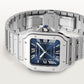 Santos de Cartier Medium 35.1mm Steel Blue Dial Steel Bracelet Self-Winding Watch