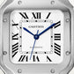 Santos de Cartier Medium 35.1mm Steel Blue Crown Silvered Opaline Dial Steel Bracelet Automatic Watch