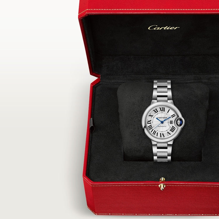 Ballon Bleu 33mm Steel Automatic Silver Guilloché Dial Steel Bracelet Watch