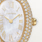 Baignoire Small 31.4mm x 23.1mm Yellow Gold Diamond Case Diamond Crown Mother-of-Pearl Dial Beige Alligator Strap Quartz Watch
