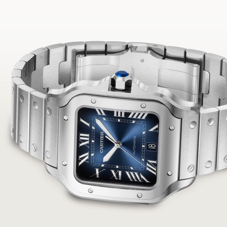 Santos de Cartier Large 39.8mm Steel Graduated Blue Dial Steel Bracelet Self-Winding Watch
