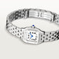 Panthère Mini 25.1mm x 18.5mm Steel Blue Crown Silvered Dial Steel Bracelet Quartz Watch