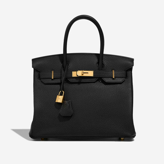 Birkin Hermes Bag Size 30  Black Color Togo leather Gold  Hardware 01