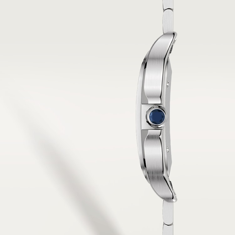 Santos Large 39.8mm Steel Blue Crown Graduated Blue Dial Steel Bracelet Automatic Watch