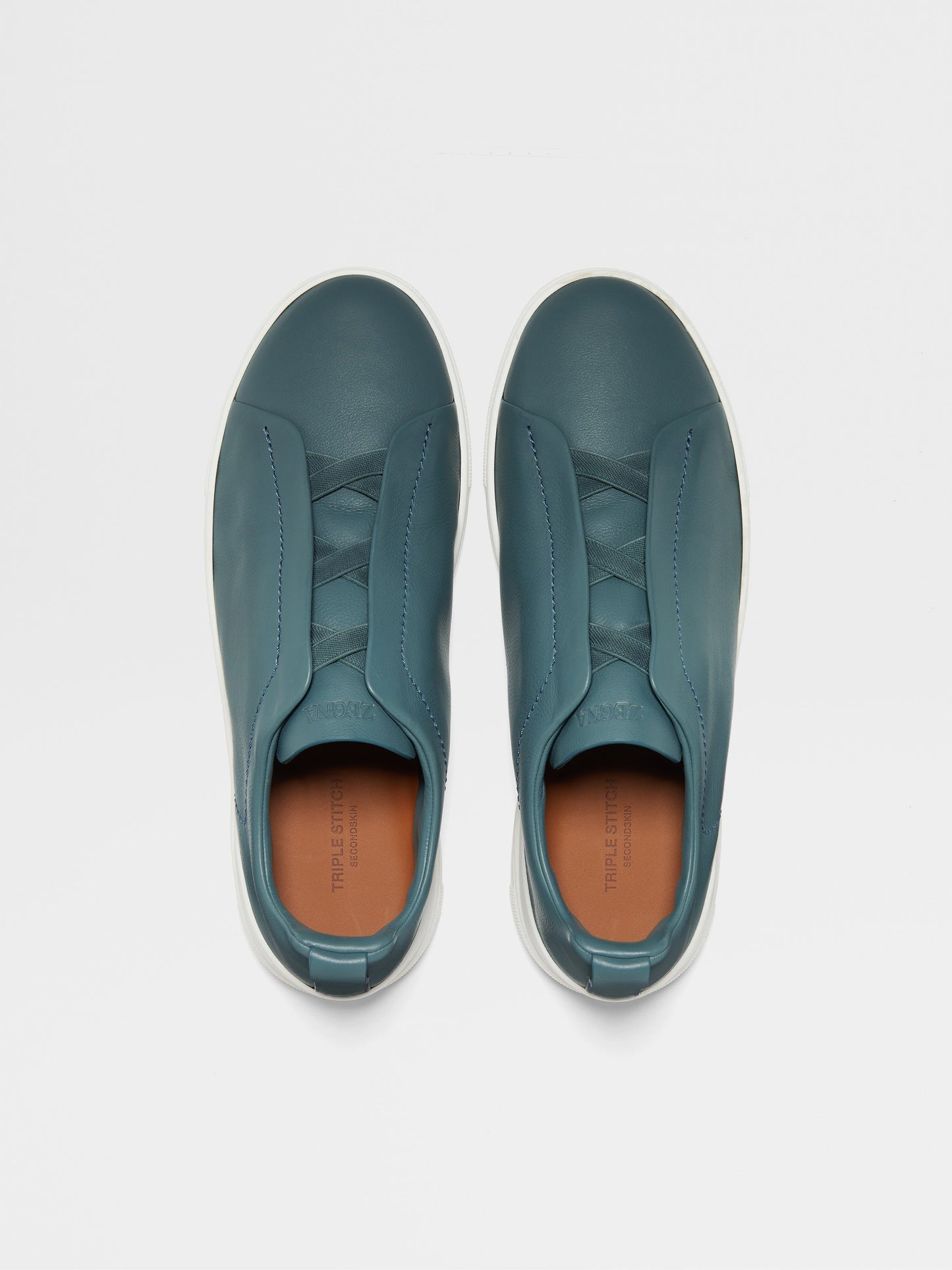 Light Blue - Brown ZEGNA Triple Stitch™ SECONDSKIN Sneakers