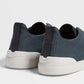 Dark Teal Blue - Ochre ZEGNA Cotton Linen and Leather Triple Stitch™ Sneakers