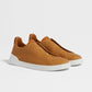 Dark Teal Blue - Ochre ZEGNA Cotton Linen and Leather Triple Stitch™ Sneakers