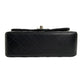 Chanel Flap Bag with Top Handle Black Lambskin Light Gold Hardware