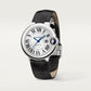 Ballon Bleu 33mm Steel Automatic Silver Guilloché Dial Alligator Strap Watch