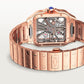 Santos de Cartier Large 39.7mm Rose Gold Blue Crown Skeleton Dial Rose Gold Bracelet Manual-Winding Watch
