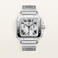 Santos de Cartier Large 39.8mm Steel Blue Crown Satin Sunray Dial Steel Bracelet Self-Winding Watch