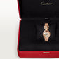 Panthère Small 23.6mm Rose Gold Diamond Bezel Tsavorite Eyes Golden Dial Rose Gold Bracelet Quartz Watch