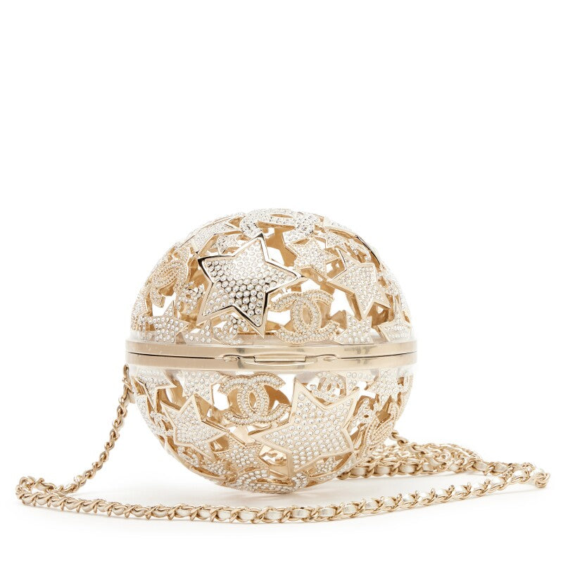 Chanel 25A gold star-patterned spherical evening bag 01