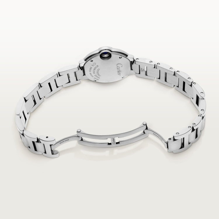 Ballon Bleu 28mm Steel Quartz Silvered Opaline Dial Steel Bracelet Watch