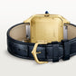 Santos-Dumont Extra-Large 46.6mm x 33.9mm Yellow Gold Silver Satin-Finish Dial Blue Alligator Strap Self-Winding Watch