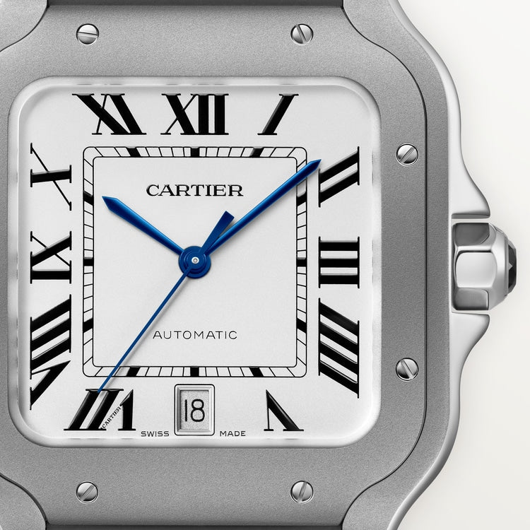 Santos de Cartier Large 39.8mm Titanium Silvered Opaline Dial Titanium Bracelet Self-Winding Watch