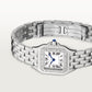 Panthère de Cartier Small 22mm x 30mm Steel Diamond Bezel Blue Crown Silver Dial Steel Bracelet Quartz Watch