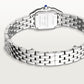 Panthère Mini 25.1mm x 18.5mm Steel Blue Crown Silvered Dial Steel Bracelet Quartz Watch