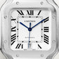 Santos de Cartier Large 39.8mm Steel Blue Crown Silvered Opaline Dial Steel Bracelet Self-Winding Watch