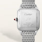 Santos-Dumont Large 43.5mm x 31.4mm Platinum Silvered Satin-Finish Dial Platinum Bracelet Manual-Winding Watch