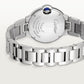 Ballon Bleu 33mm Steel Automatic Diamond Bezel Silver Guilloché Dial Steel Bracelet Watch