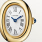 Baignoire Mini 24.6mm x 18.7mm Yellow Gold Sapphire Crown Silvered Dial Yellow Gold Bracelet Quartz Watch