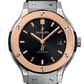Classic Fusion Titanium King Gold Satin-Finished Black Sunray Dial Black Rubber Strap Watch