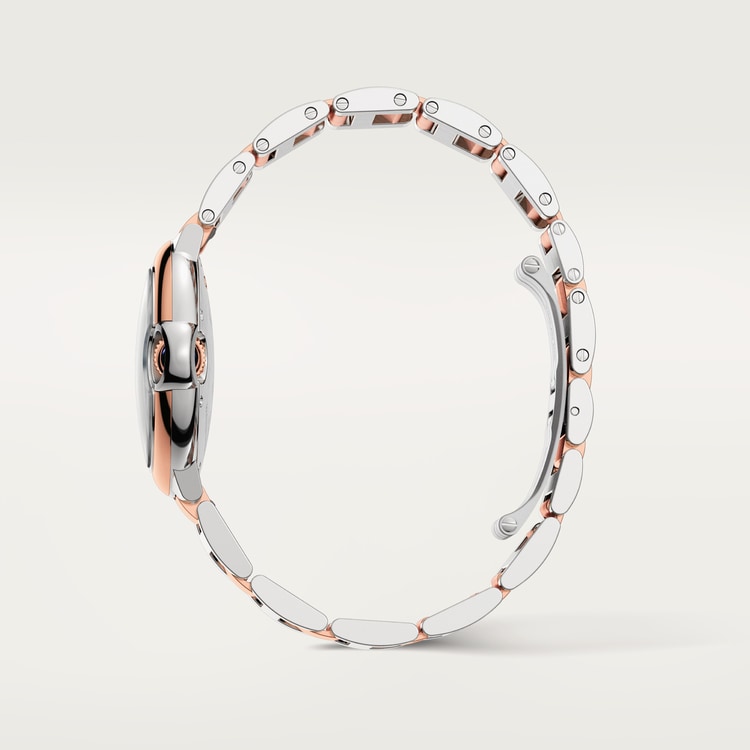 Ballon Bleu 33mm Steel Rose Gold Automatic Silver Guilloché Dial Two-Tone Bracelet Watch