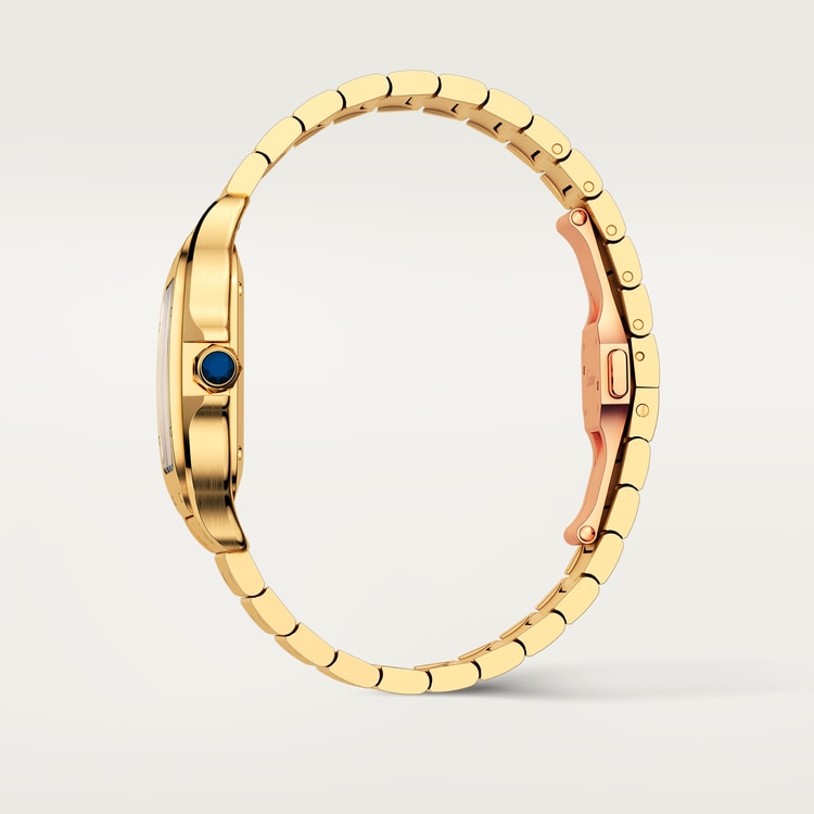 Santos de Cartier Medium 35.1mm Yellow Gold Silvered Opaline Dial Yellow Gold Bracelet Self-Winding Watch
