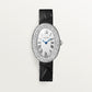 Baignoire Medium 36mm x 26mm White Gold Diamond Case Diamond Crown Silvered Dial Navy Blue Alligator Strap Quartz Watch