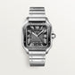 Santos de Cartier Large 39.8mm Steel ADLC Bezel Gray Dial Steel Bracelet Self-Winding Watch