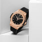 Classic Fusion 42 mm King Gold Matte Black Dial Rubber Strap Watch