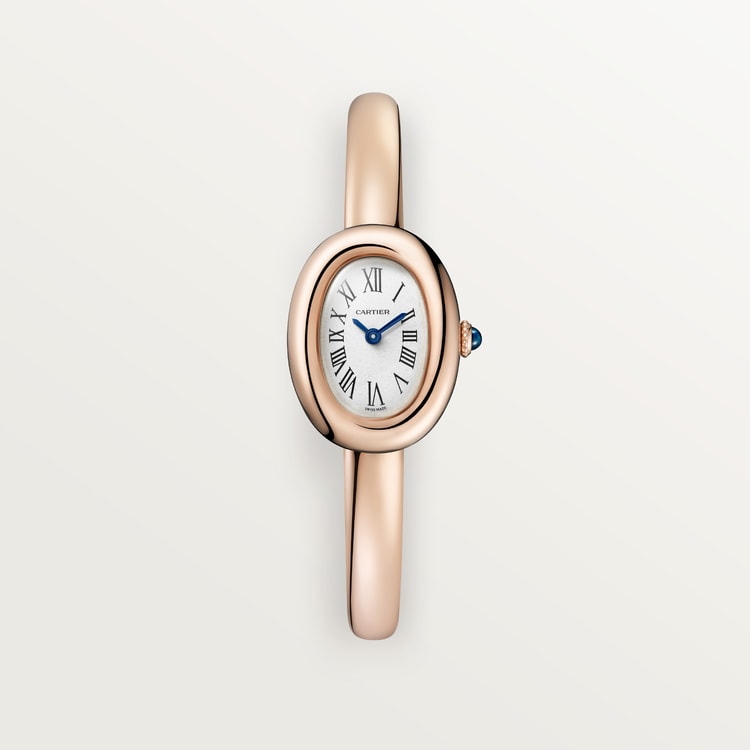 Baignoire Mini 18K Rose Gold Silvered Dial Rose Gold Bracelet Watch