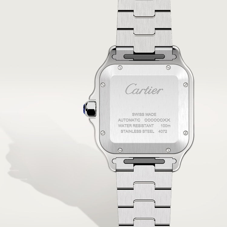 Santos de Cartier Large 39.8mm Steel Blue Crown Silvered Opaline Dial Steel Bracelet Self-Winding Watch