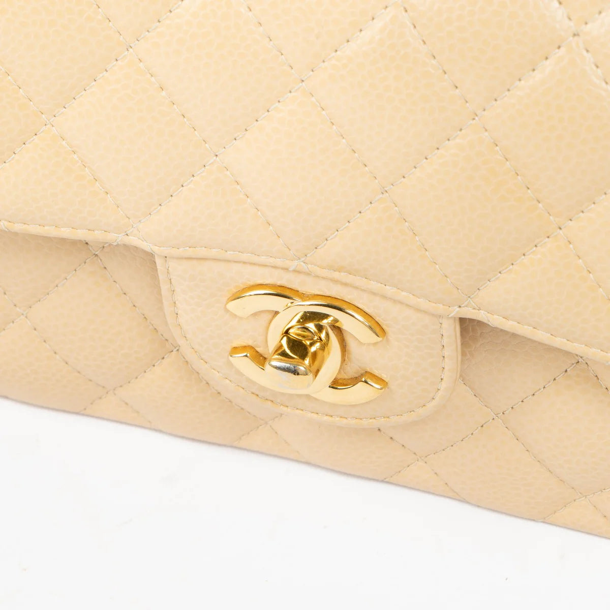 CHANEL BEIGE CAVIAR SMALL CLASSIC BAG 01